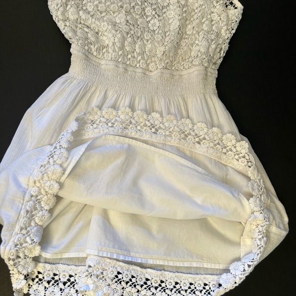 Hollister Co. Eyelet Sundress w/wide elastic waist band in off white Sz-M.  X8 - Picture 6 of 12